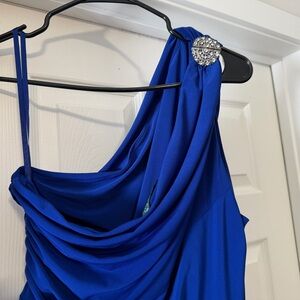 Lauren Ralph Lauren Royal Blue One-Shoulder Dress